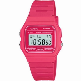 Casio Retro Collection Digital Pink Ladies Watch F-91WC-4AEF 