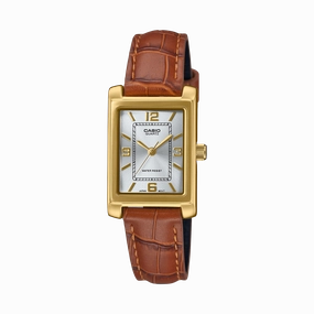 Casio Standard Ana Tunneau Brown Leather Strap Watch LTP1234GLL-7A 