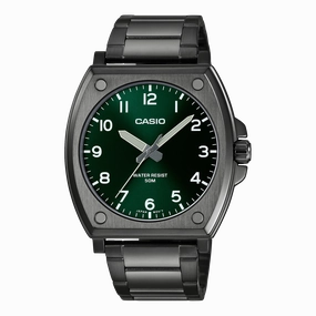 Casio Standard Analogue Green Dial Stainless Steel Watch MTPE730B-3A 