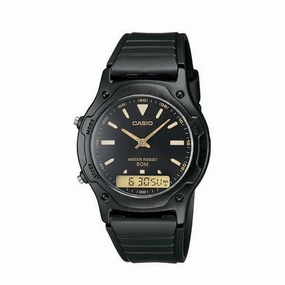 Casio Standard AW-49HE-1AVDF Black Resin Strap Watch for Men and Women Affordable casual watches Sporty casual watches Affordable luxury casual watches