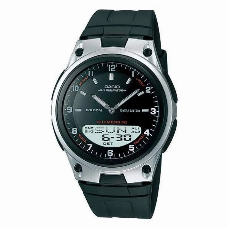 Casio Standard AW-80-1A Black/Silver Resin Strap Watch for Men,silicone watch,silicone strap watch,silicone watches for men,silicone watches for women,unisex silicone watch,kids silicone watch,sports silicone watch,casual silicone watch,waterproof silicone