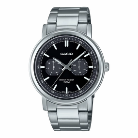 Casio Standard Black Dial Stainless Steel Watch MTPE335D-1E 