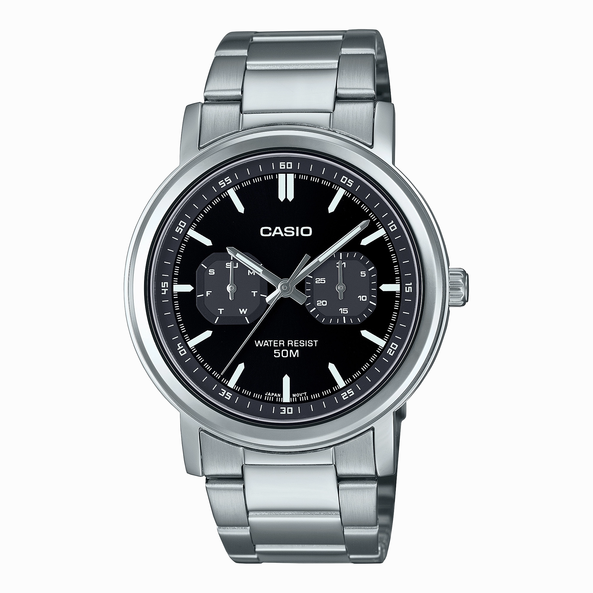 Casio Standard Black Dial Stainless Steel Watch MTPE335D-1E 