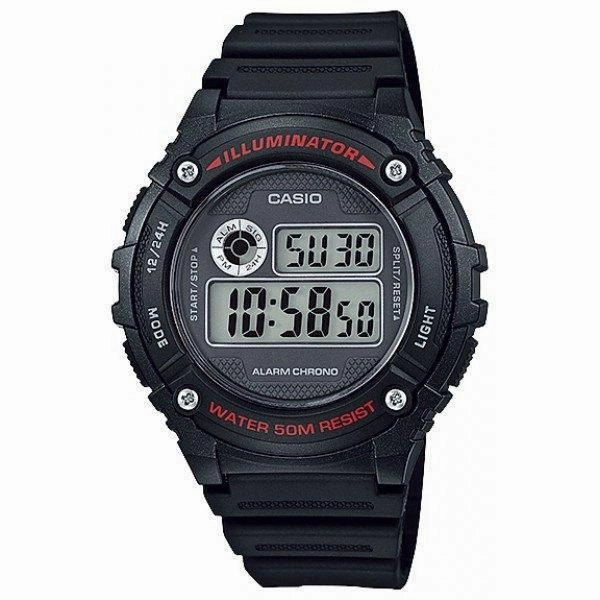 Casio Standard W-216H-1A Black Resin Strap Watch for Men and Women,silicone watch,silicone strap watch,silicone watches for men,silicone watches for women,unisex silicone watch,kids silicone watch,sports silicone watch,casual silicone watch,waterproof sili