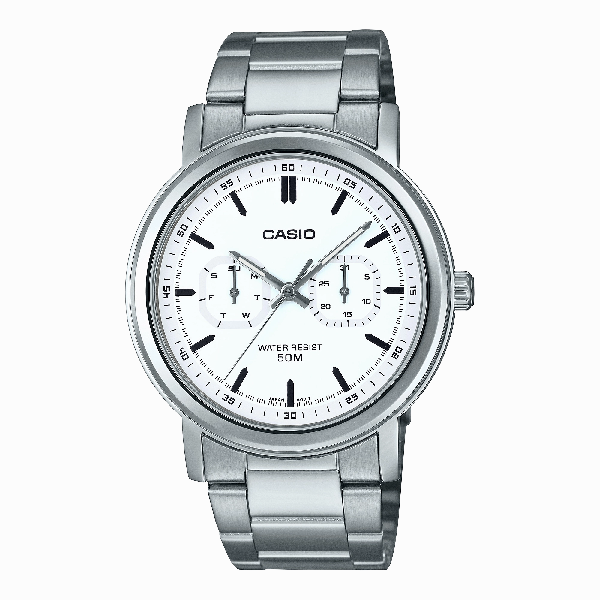 Casio Standard White Dial Stainless Steel Watch MTPE335D-7E 