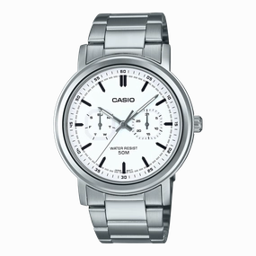 Casio Standard White Dial Stainless Steel Watch MTPE335D-7E 