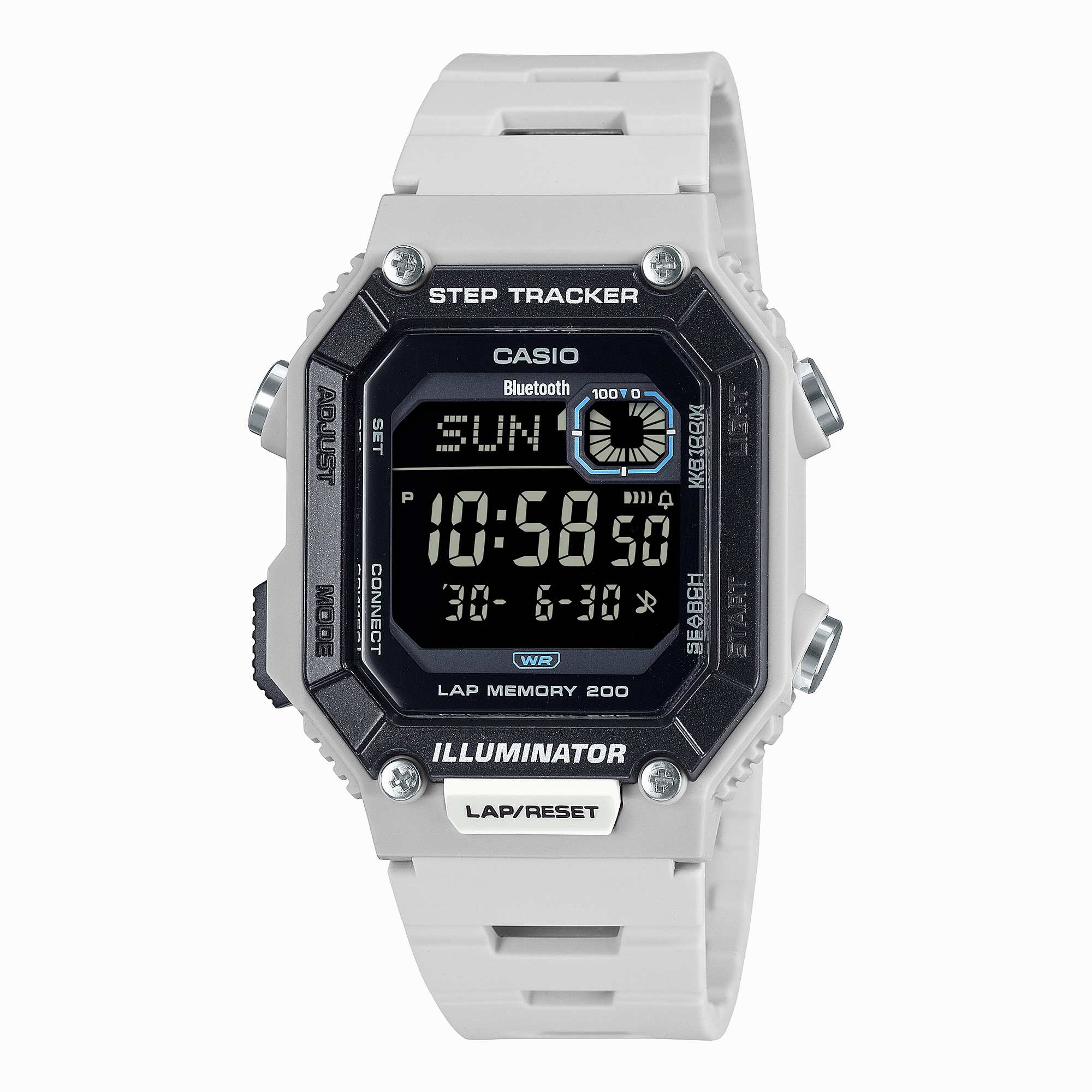 Casio Step Tracker White Resin Band Watch WSB1000-8B,quartz watch, quartz watches for men, quartz watches for women, best quartz watch, minimalist quartz watch, luxury quartz watch, waterproof quartz watch,analog quartz watch, digital quartz watch,affordab