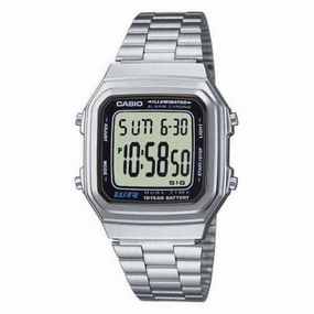 Casio Vintage A178WA-1A Silver Stainless Steel Watch Unisex Affordable casual watches Sporty casual watches Affordable luxury casual watches