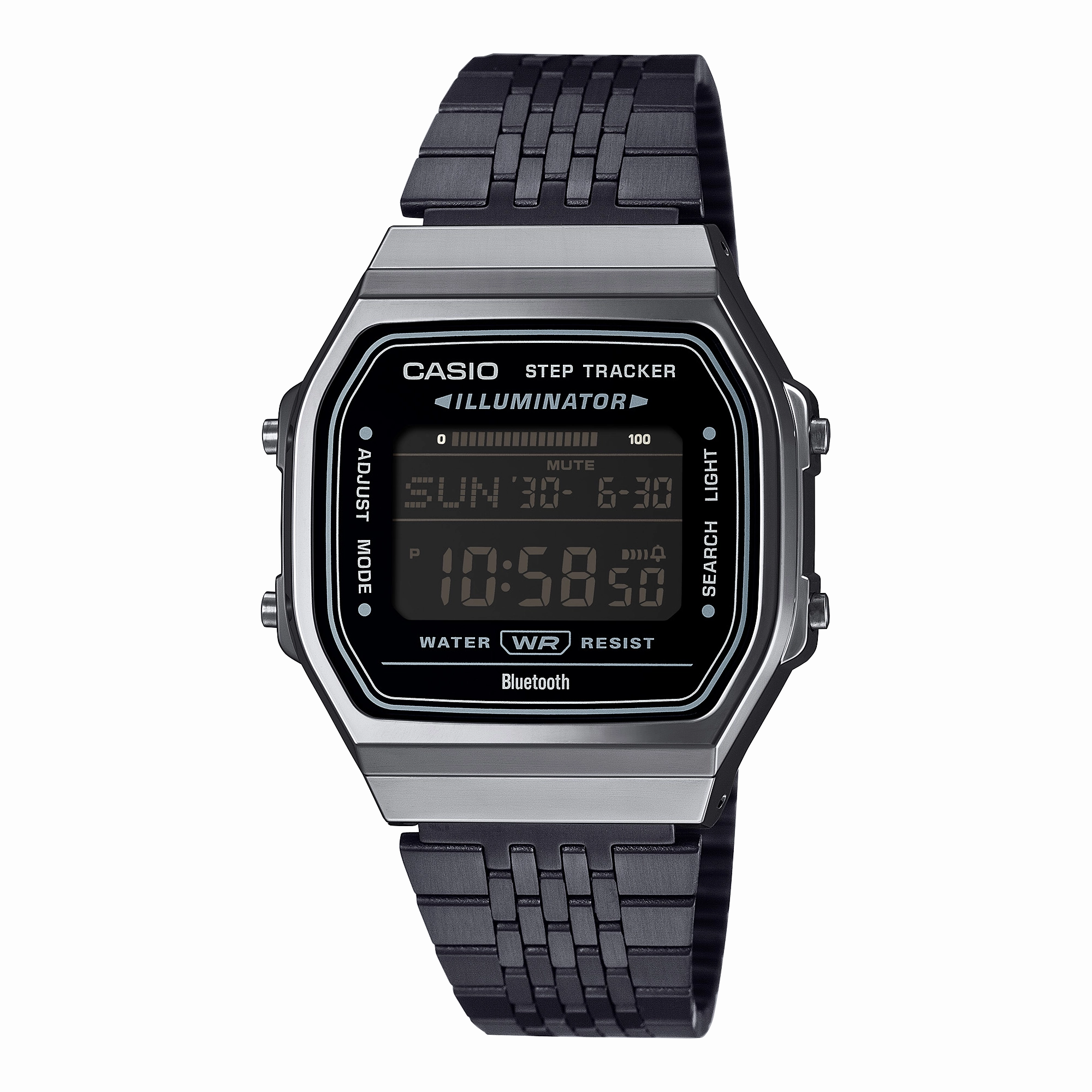 Casio Vintage Black Stainless Steel Watch ABL100WEGG-1B 