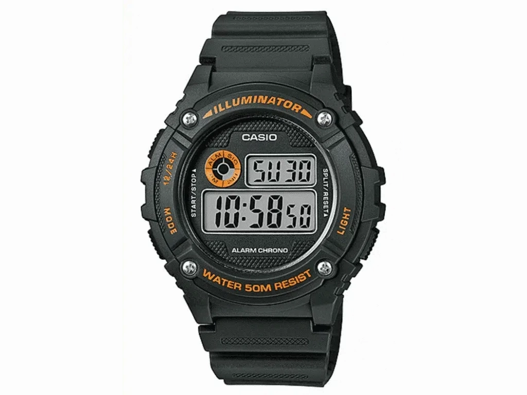Casio W-216H-3B Green Resin Digital Watch for Men