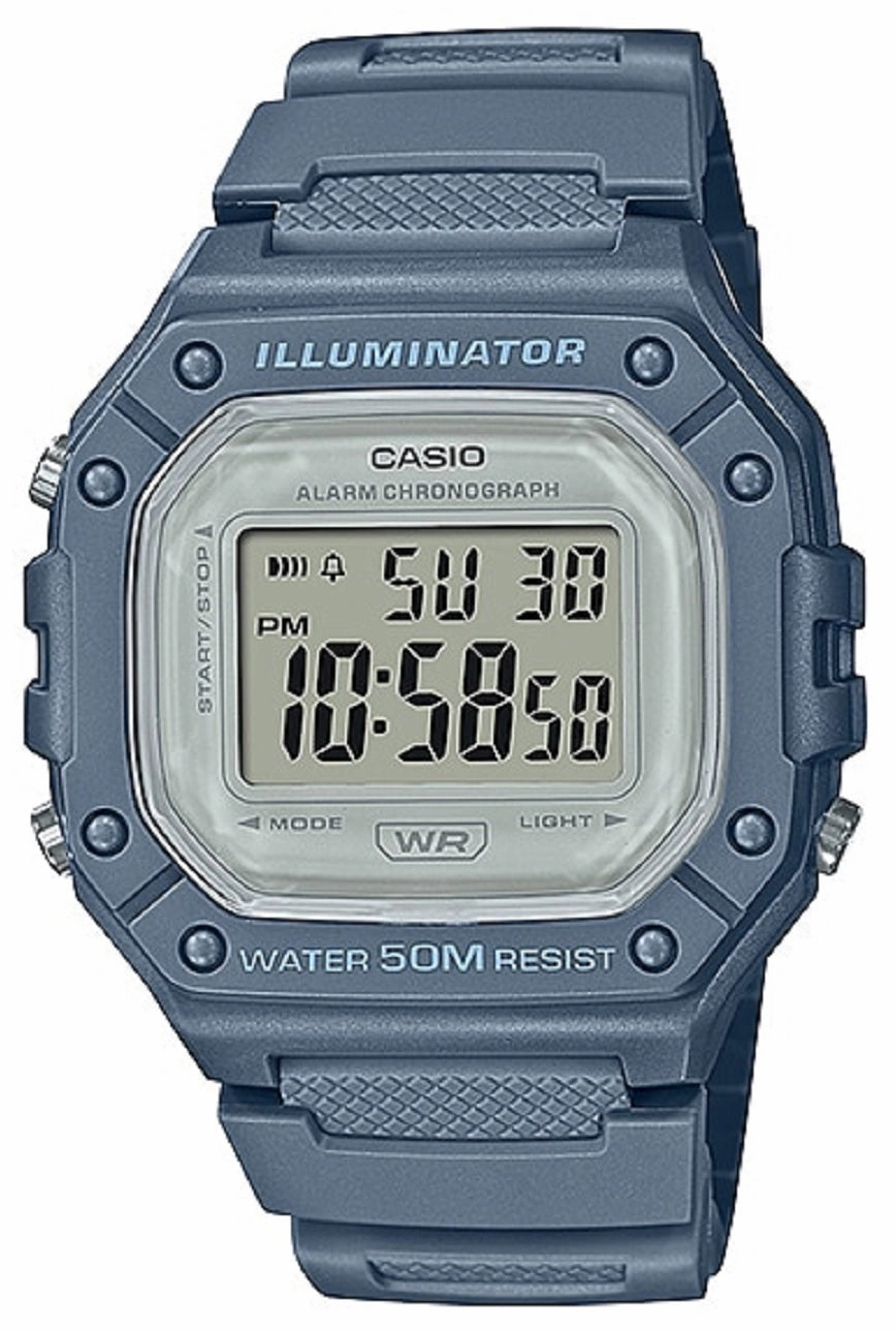 Casio W-218HC-2A Blue Denim Resin Watch,silicone watch,silicone strap watch,silicone watches for men,silicone watches for women,unisex silicone watch,kids silicone watch,sports silicone watch,casual silicone watch,waterproof silicone watch,silicone watch f