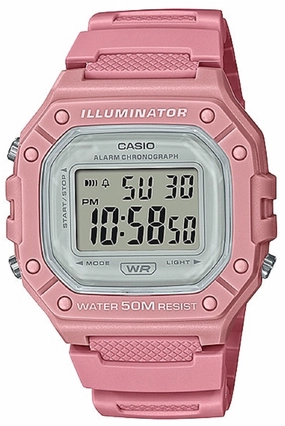 Casio W-218HC-4A Pink Resin Watch,silicone watch,silicone strap watch,silicone watches for men,silicone watches for women,unisex silicone watch,kids silicone watch,sports silicone watch,casual silicone watch,waterproof silicone watch,silicone watch for sal