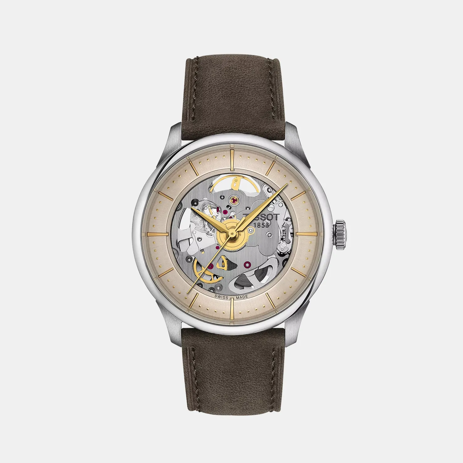 Chemin Des Tourelles T-Classic Unisex Analog Ivory Dial Automatic Leather Watch T1398361626100 budget    watches    watches classic