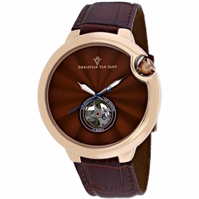 Christian Van Sant Men's Watch - Cyclone Automatic Brown Dial Leather Strap | CV0144 