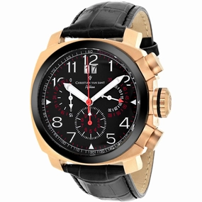 Christian Van Sant Men's Watch - Grand Python Quartz Black Dial Strap | CV3AU11 