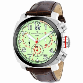 Christian Van Sant Men's Watch - Grand Python Quartz Brown Leather Strap | CV3AU6 