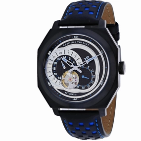 Christian Van Sant Men's Watch - Machina Automatic Black Dial Blue Strap | CV0564 