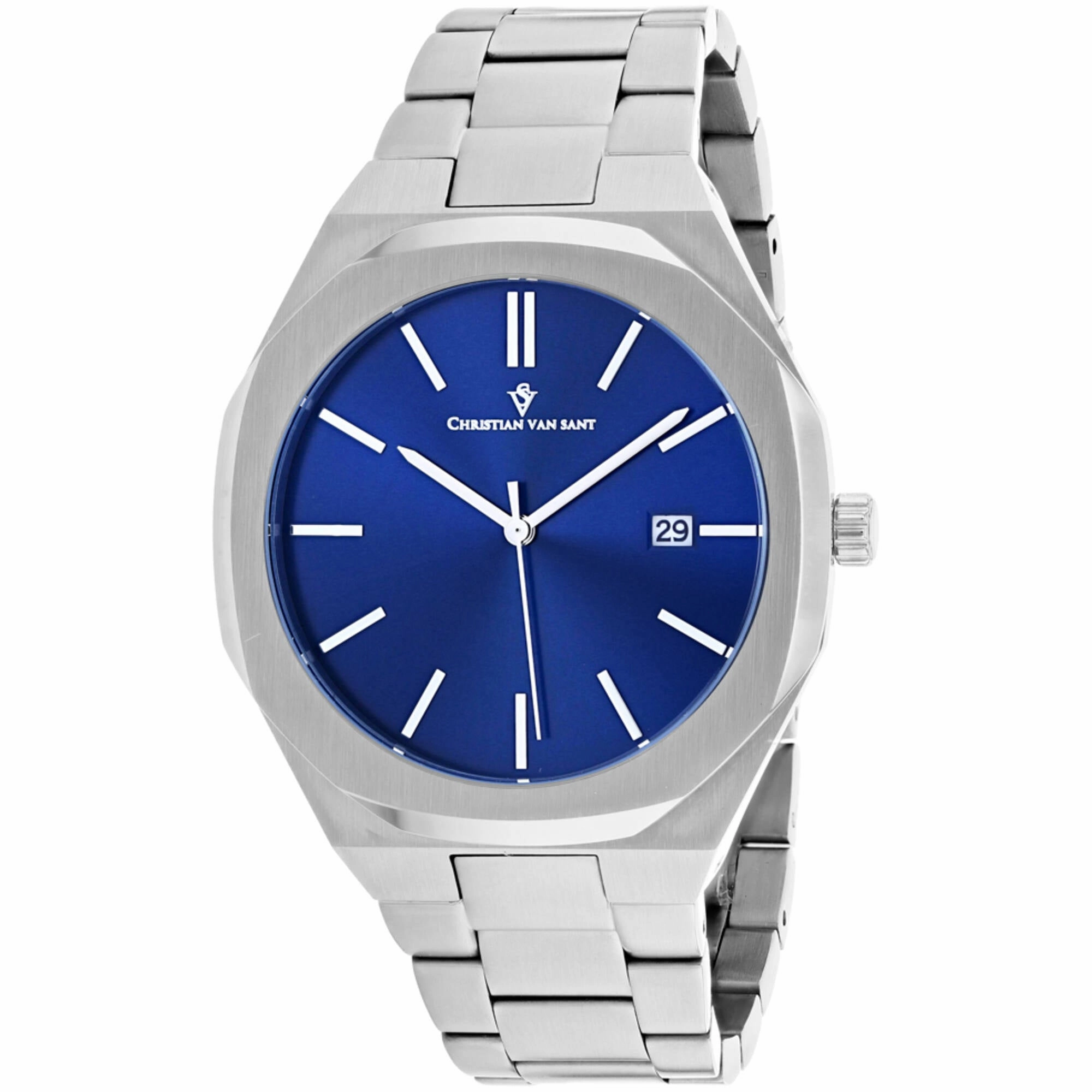 Christian Van Sant Men's Watch - Octavius Slim Quartz Blue Dial Bracelet | CV0522 