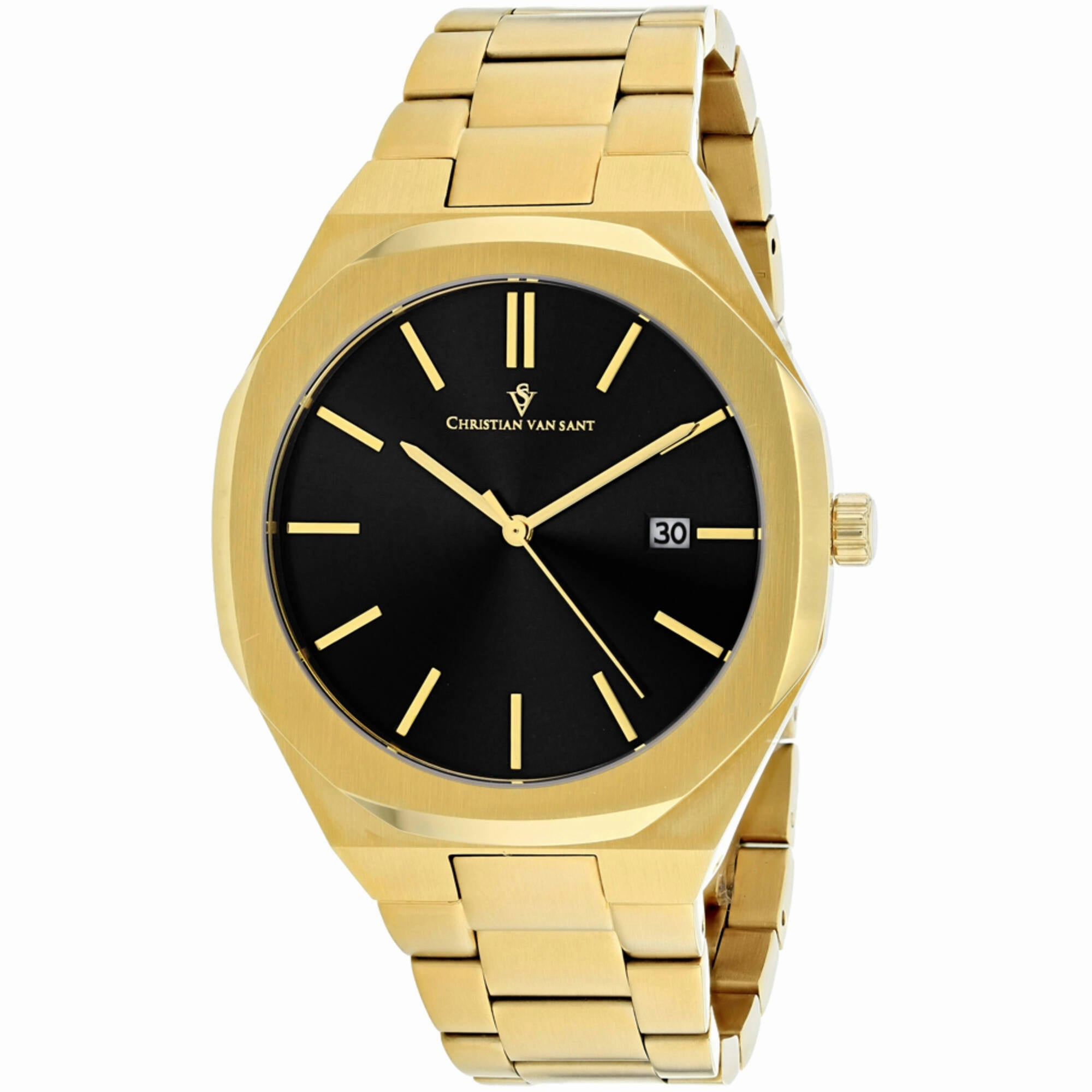 Christian Van Sant Men's Watch - Octavius Slim Quartz Yellow Gold Bracelet | CV0527 