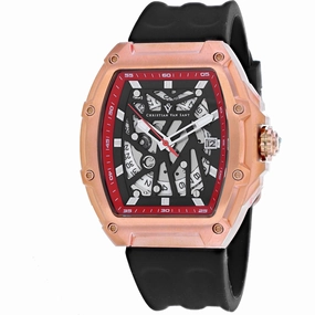 Christian Van Sant Men's Watch - Odyssey Automatic Black Rubber Strap | CV6194B 