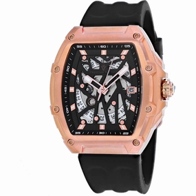 Christian Van Sant Men's Watch - Odyssey Skeleton Dial Black Rubber Strap | CV6195 