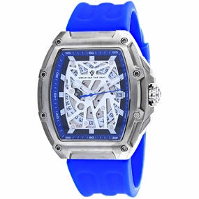 Christian Van Sant Men's Watch - Odyssey White Skeleton Dial Rubber Strap | CV6191 