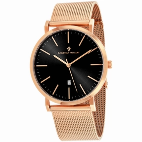 Christian Van Sant Men's Watch - Paradigm Black Dial Rose Gold Bracelet | CV4321 