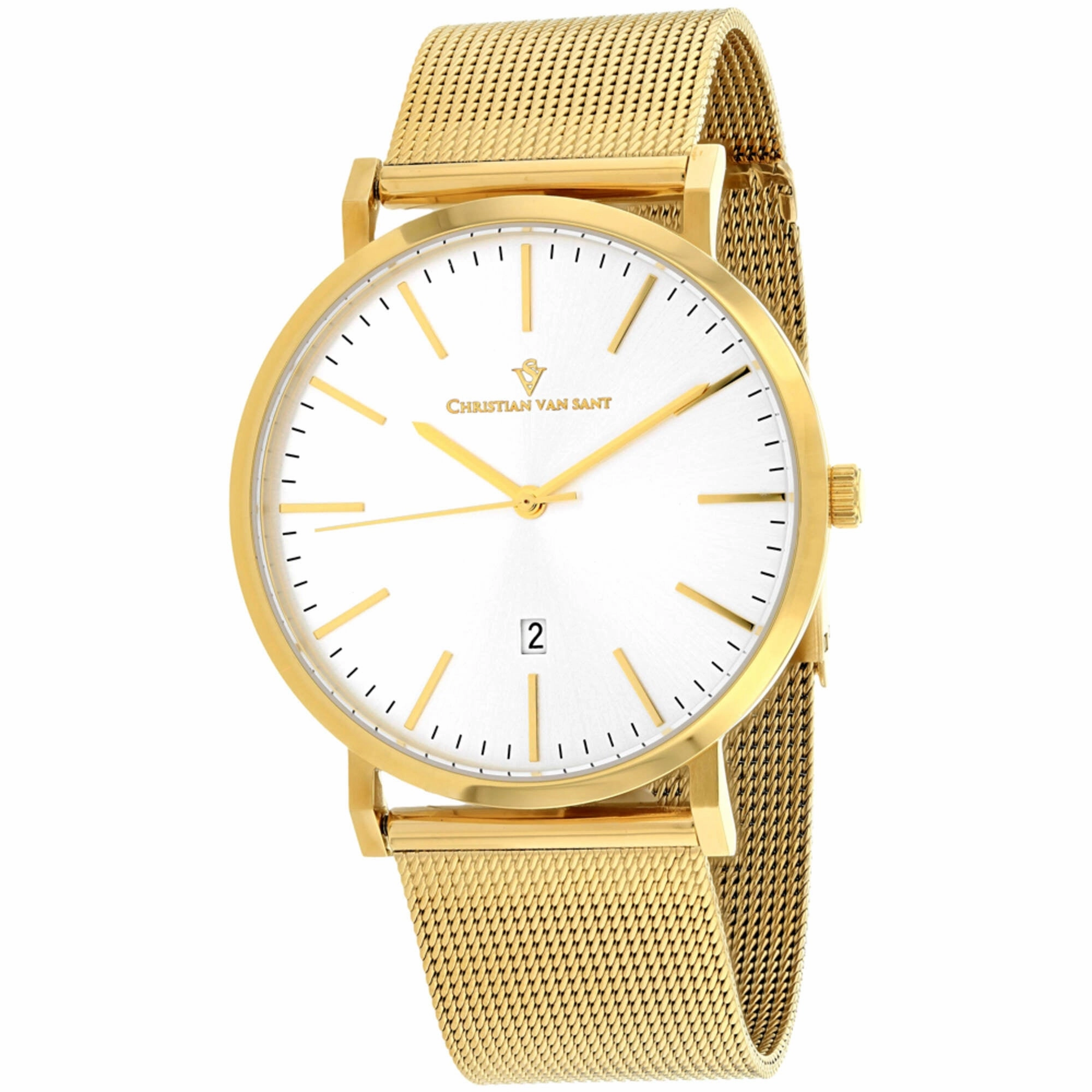 Christian Van Sant Men's Watch - Paradigm Silver Dial Yellow Gold Bracelet | CV4325 