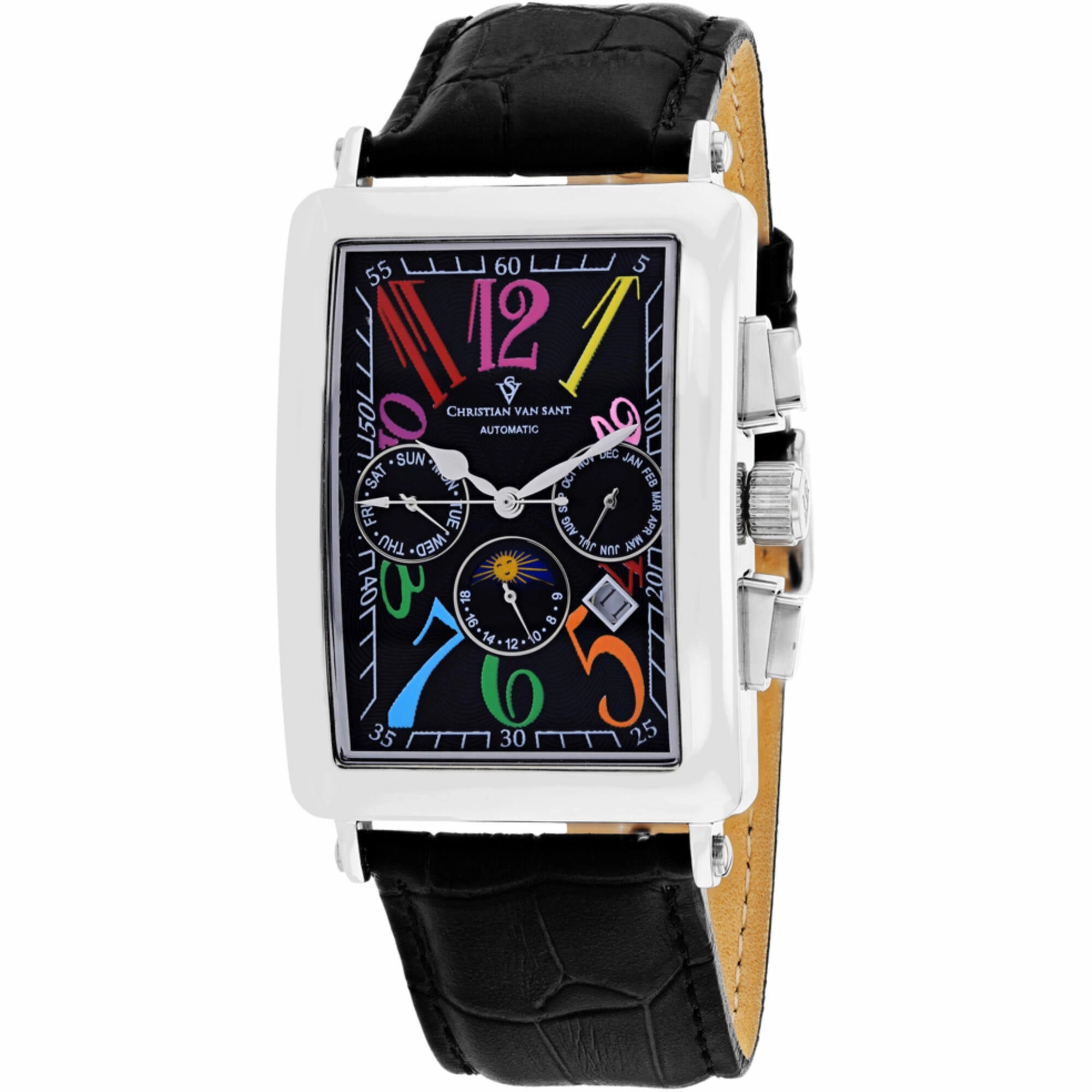 Christian Van Sant Men's Watch - Prodigy Automatic Black Dial Leather Strap | CV9132 