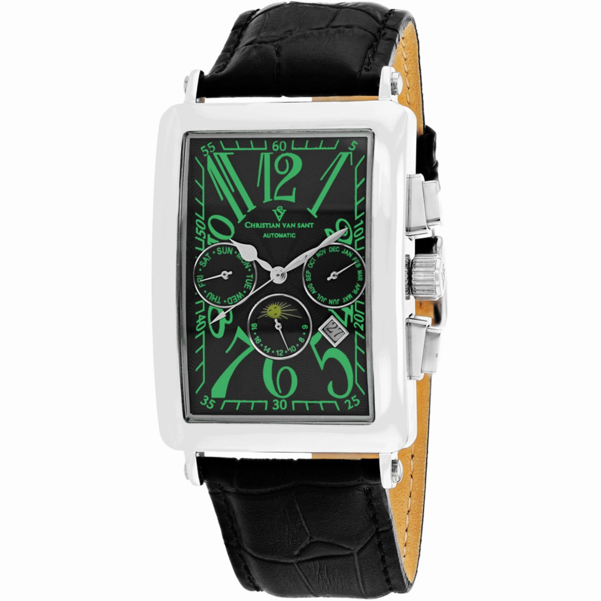 Christian Van Sant Men's Watch - Prodigy Automatic Black Dial Leather Strap | CV9136 men's watches best men's watches under $500 affordable men's watches men watches classic