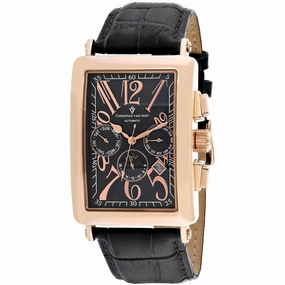 Christian Van Sant Men's Watch - Prodigy Automatic Black Dial Leather Strap | CV9141 