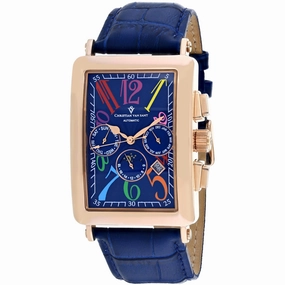 Christian Van Sant Men's Watch - Prodigy Automatic Blue Dial Leather Strap | CV9144 