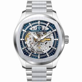Christian Van Sant Men's Watch - Romeo Automatic Blue Dial Silver Bracelet | CV9506 