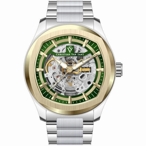 Christian Van Sant Men's Watch - Romeo Automatic Green Dial Silver Bracelet | CV9508 men's watches best men's watches under $500 affordable men's watches men watches classic