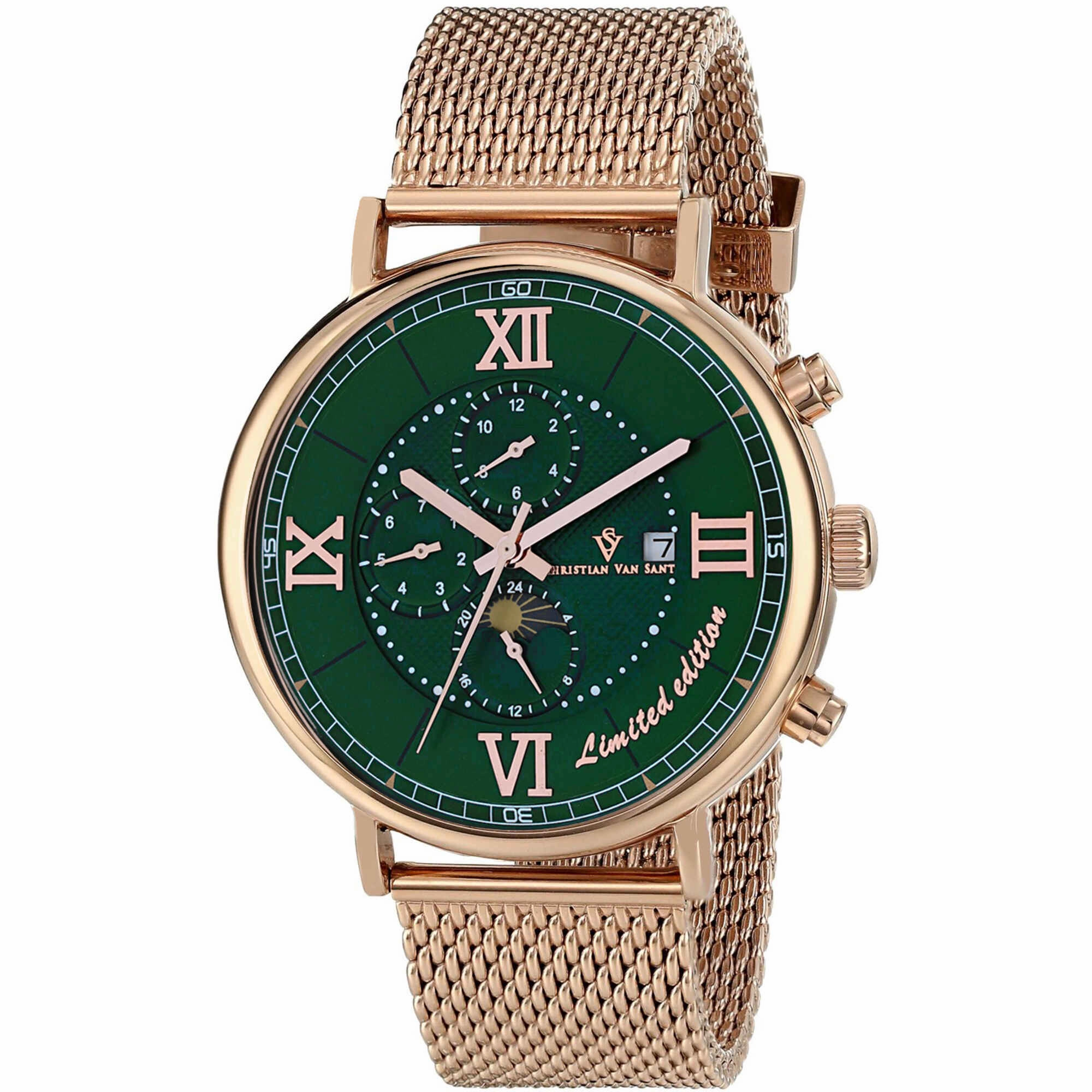 Christian Van Sant Men's Watch - Somptueuse LTD Automatic Green Dial Steel | CV1156 men's watches best men's watches under $500 affordable men's watches men watches classic