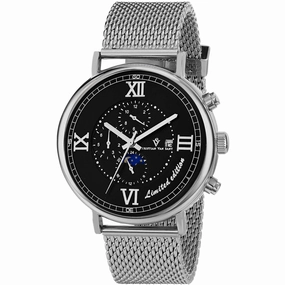 Christian Van Sant Men's Watch - Somptueuse LTD Black Dial Silver Bracelet | CV1151 