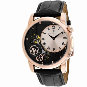 Christian Van Sant Men's Watch - Sprocket Auto-Quartz Black Leather Strap | CV1549 