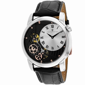Christian Van Sant Men's Watch - Sprocket Auto-Quartz Black Leather Strap | CV1551 men's watches best men's watches under $500 affordable men's watches men watches classic