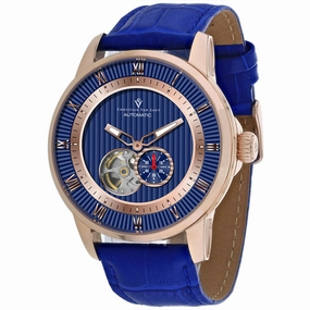Christian Van Sant Men's Watch - Viscay Automatic Blue Dial Leather Strap | CV0554 