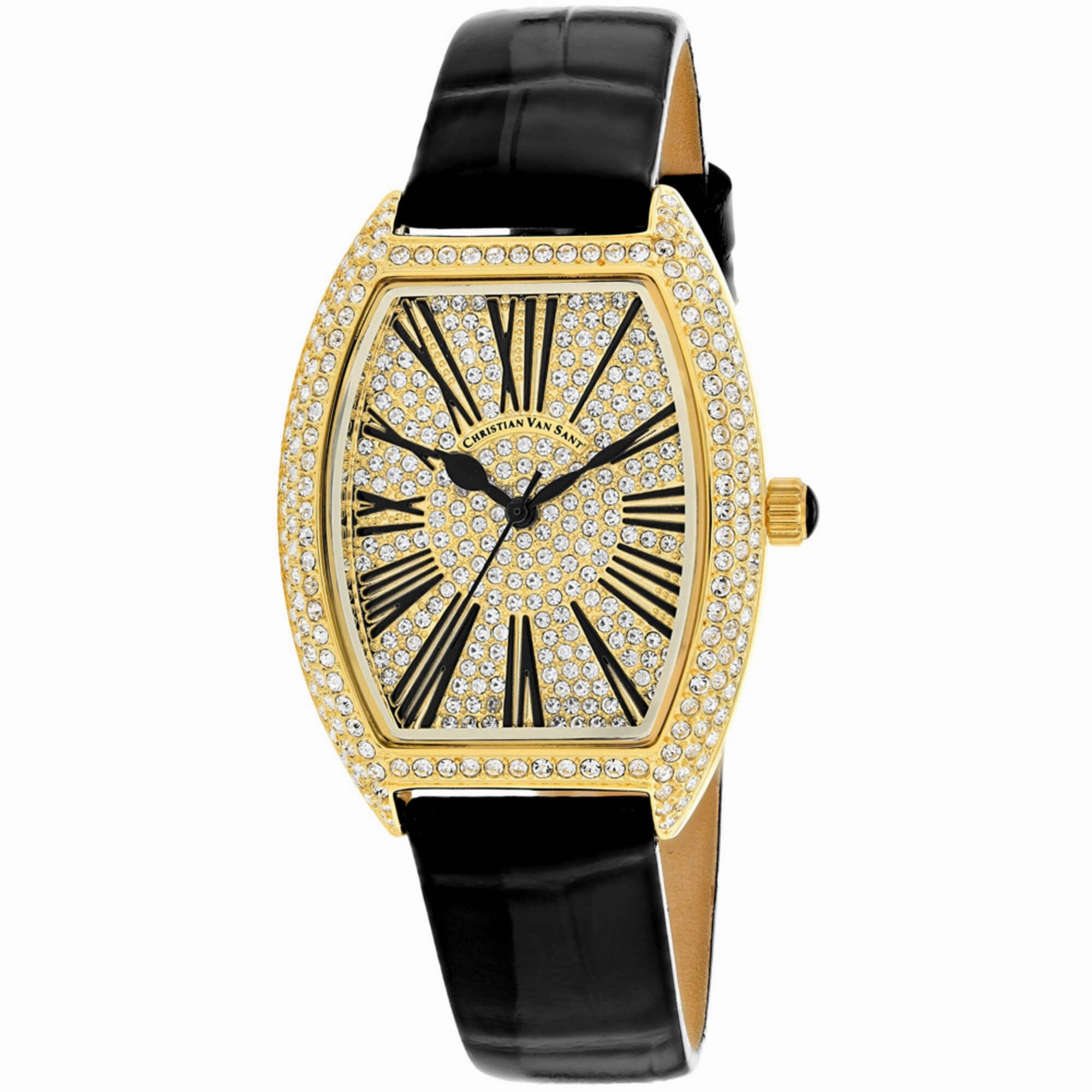Christian Van Sant Women's Watch - Chic Quartz Gold Tone Dial Leather Strap | CV4842 Luxury Quartz Watch Quartz Watch Sale