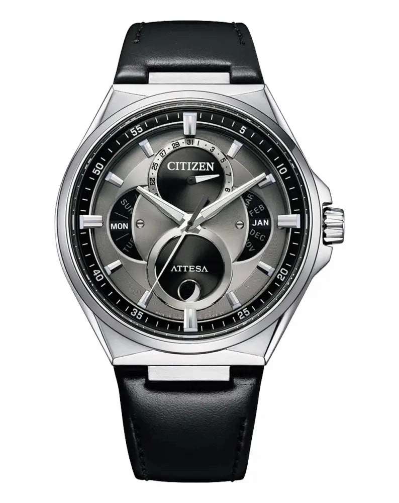 Citizen Attesa Eco-Drive Black Leather Strap Watch BU0060-09H 