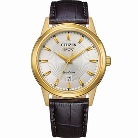 Citizen Eco-Drive AW0102-13A Affordable Leather Watch Leather Watch Discount
