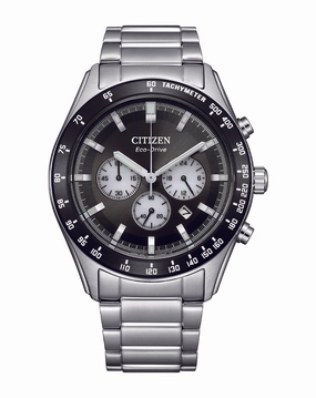 Citizen Eco-Drive Black Dial Stainless Steel Watch CA4674-58E 