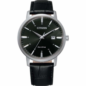 Citizen Eco-Drive BM7460-11E Affordable Leather Watch Leather Watch Discount