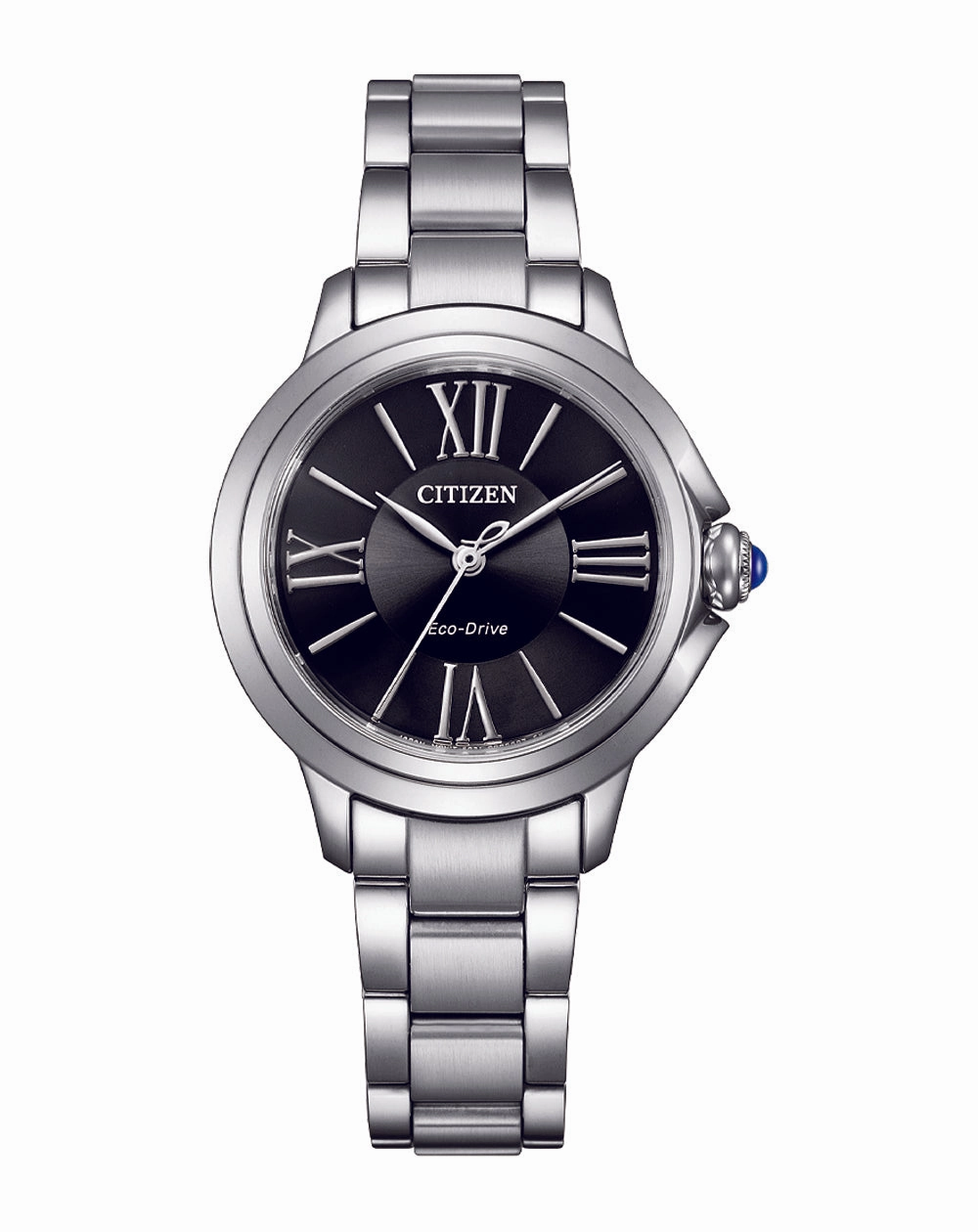 Citizen Eco-Drive L Ceci Steel Black Dial Watch EM1160-58E 