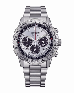 Citizen Eco-Drive Promaster Navihawk Silver Dial Stainless Steel Watch CA4660-61A 