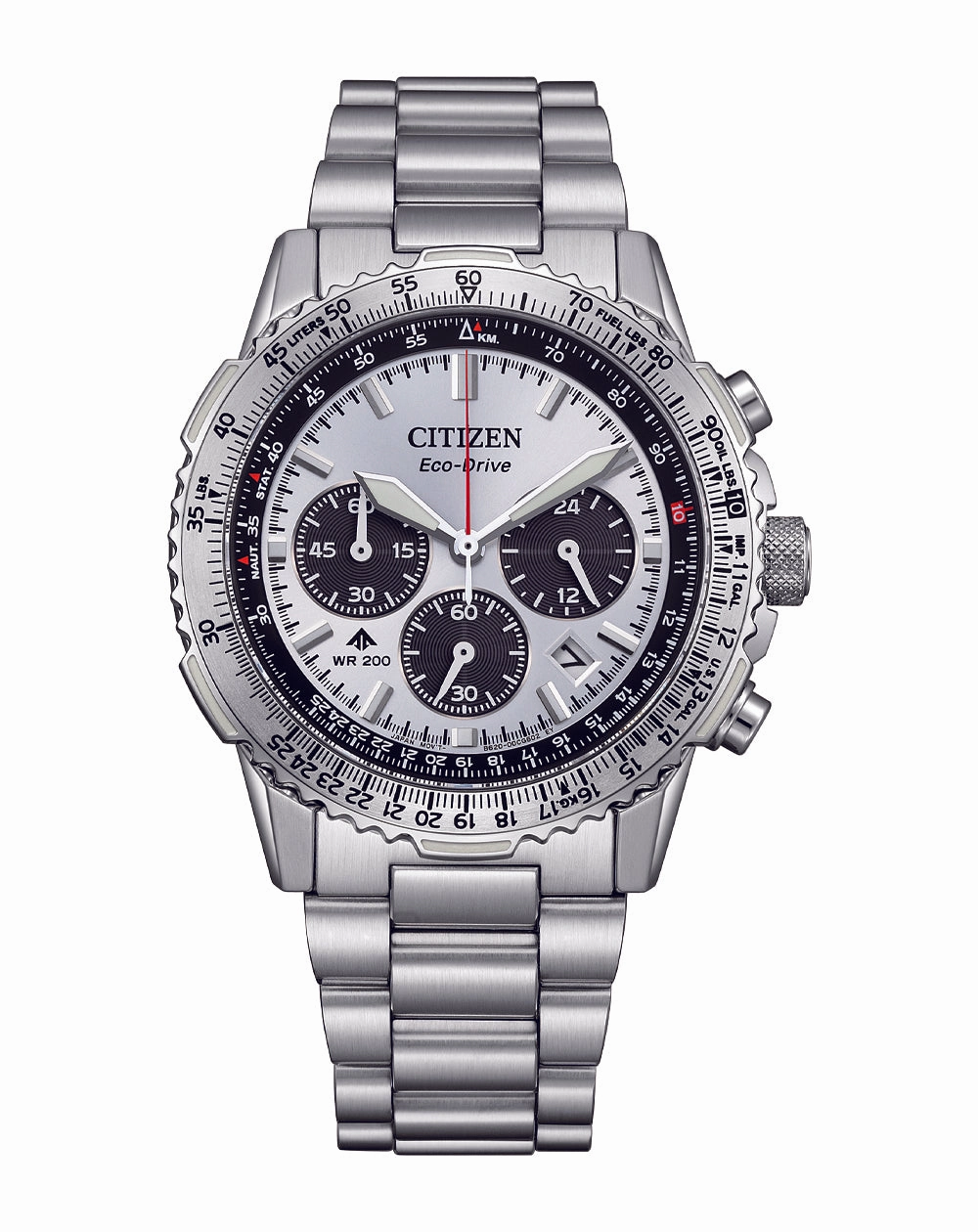 Citizen Eco-Drive Promaster Navihawk Silver Dial Stainless Steel Watch CA4660-61A 