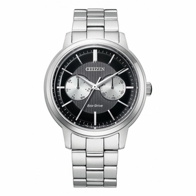 Citizen Eco-Drive Stainless Steel Black Dial Watch BU4030-91E 