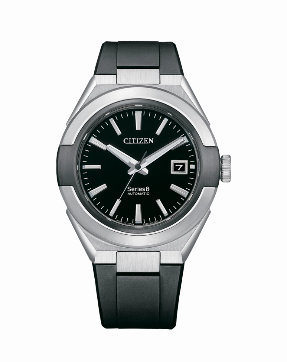 Citizen Series 8 Automatic Black Dial Rubber Strap Watch NA1004-10E 