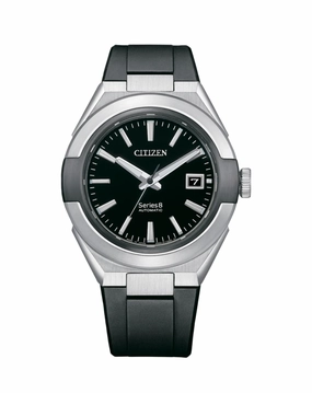 Citizen Series 8 Automatic Black Dial Rubber Strap Watch NA1004-10E 